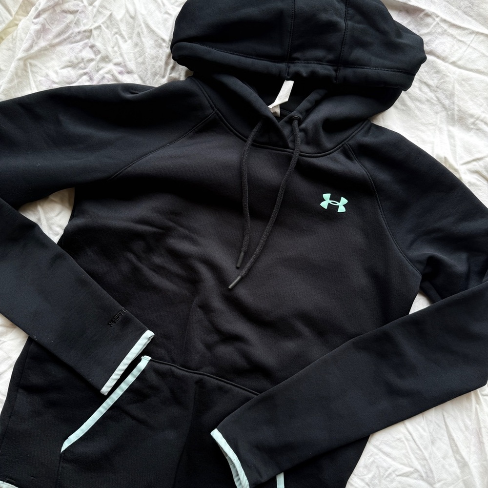 Under Armour Storm 1 Womams Black Light Green Pullover Hoodie